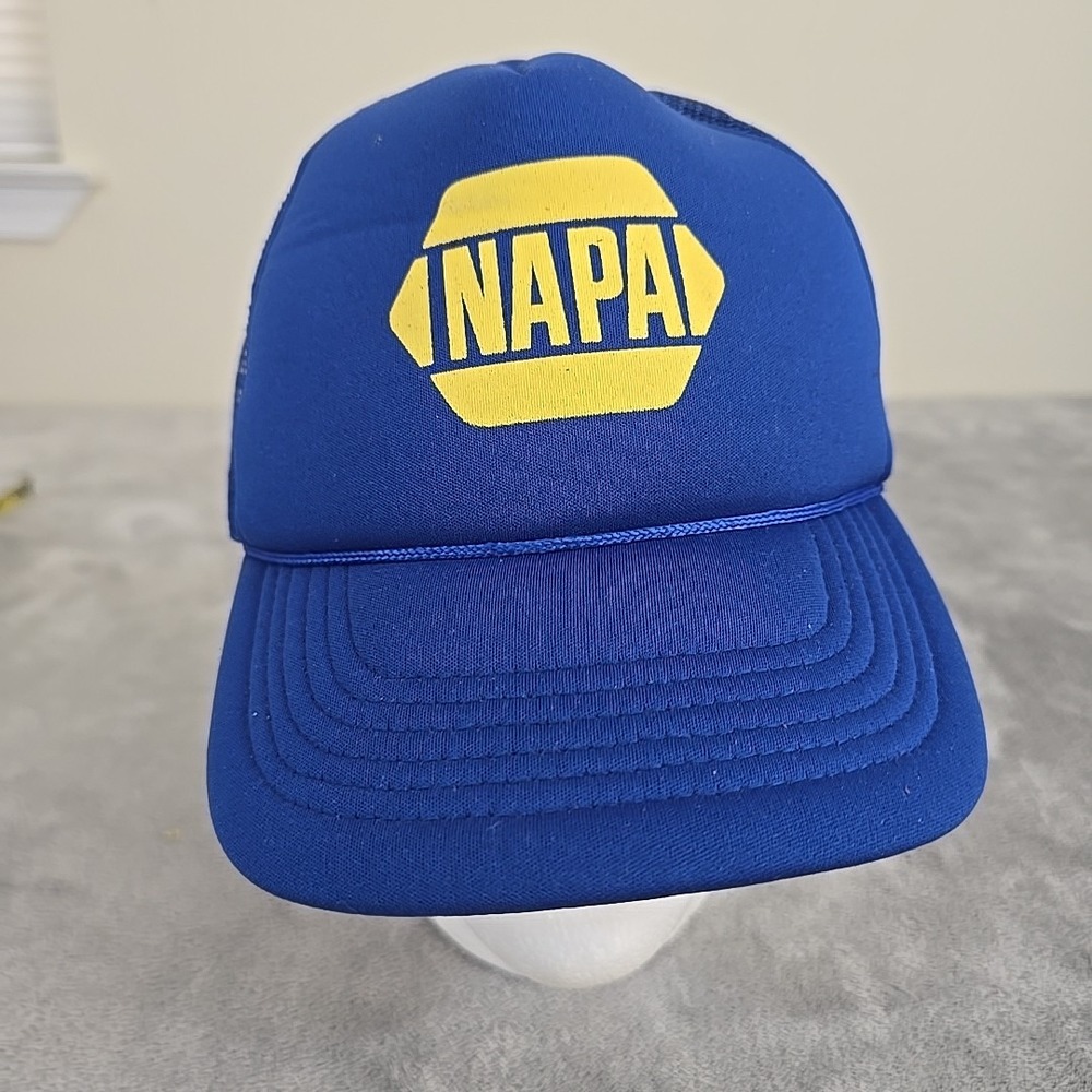 Vintage NAPA Hat Mens Adjustable Blue Auto Parts Mesh Trucker Snapback Casual
